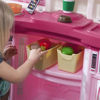 Large Plastic Play Kitchen with Realistic Lights & Sounds