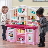 Large Plastic Play Kitchen with Realistic Lights & Sounds