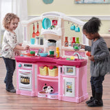 Large Plastic Play Kitchen with Realistic Lights & Sounds